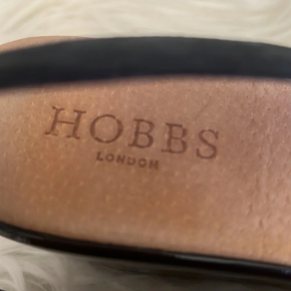 Hobbs London Black Suede And Patent Leather Slingback Wedge Sandals Sz-8/38 - Picture 7 of 9